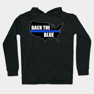 Back The Blue USA Flag Thin Blue Line Hoodie